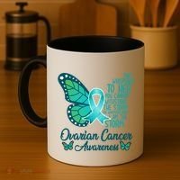 I Am The Storm Ovarian Cancer Awareness Teal Butterfly Cool Gift Coffee Mug thumb 4