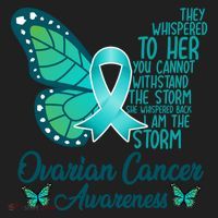 I Am The Storm Ovarian Cancer Awareness Teal Butterfly Cool Gift Beanie thumb 2