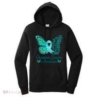 I Am The Storm Ovarian Cancer Awareness Teal Butterfly Cool Gift Women's Hoodie thumb 0