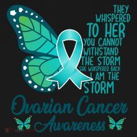 I Am The Storm Ovarian Cancer Awareness Teal Butterfly Cool Gift Women's Hoodie thumb 2