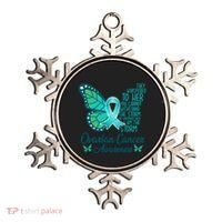 I Am The Storm Ovarian Cancer Awareness Teal Butterfly Cool Gift Ornament thumb 0