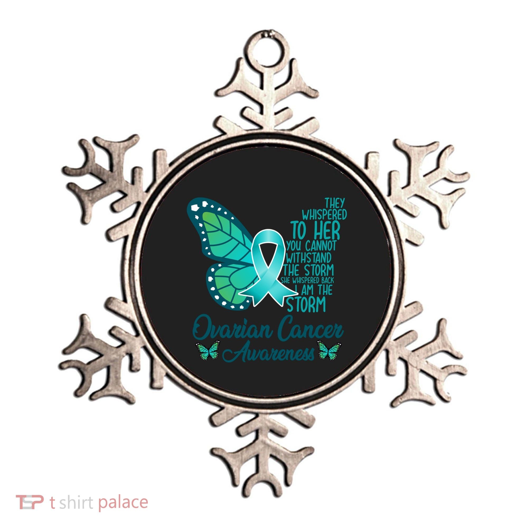 I Am The Storm Ovarian Cancer Awareness Teal Butterfly Cool Gift Ornament