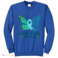 I Am The Storm Ovarian Cancer Awareness Teal Butterfly Cool Gift Sweatshirt thumb 0