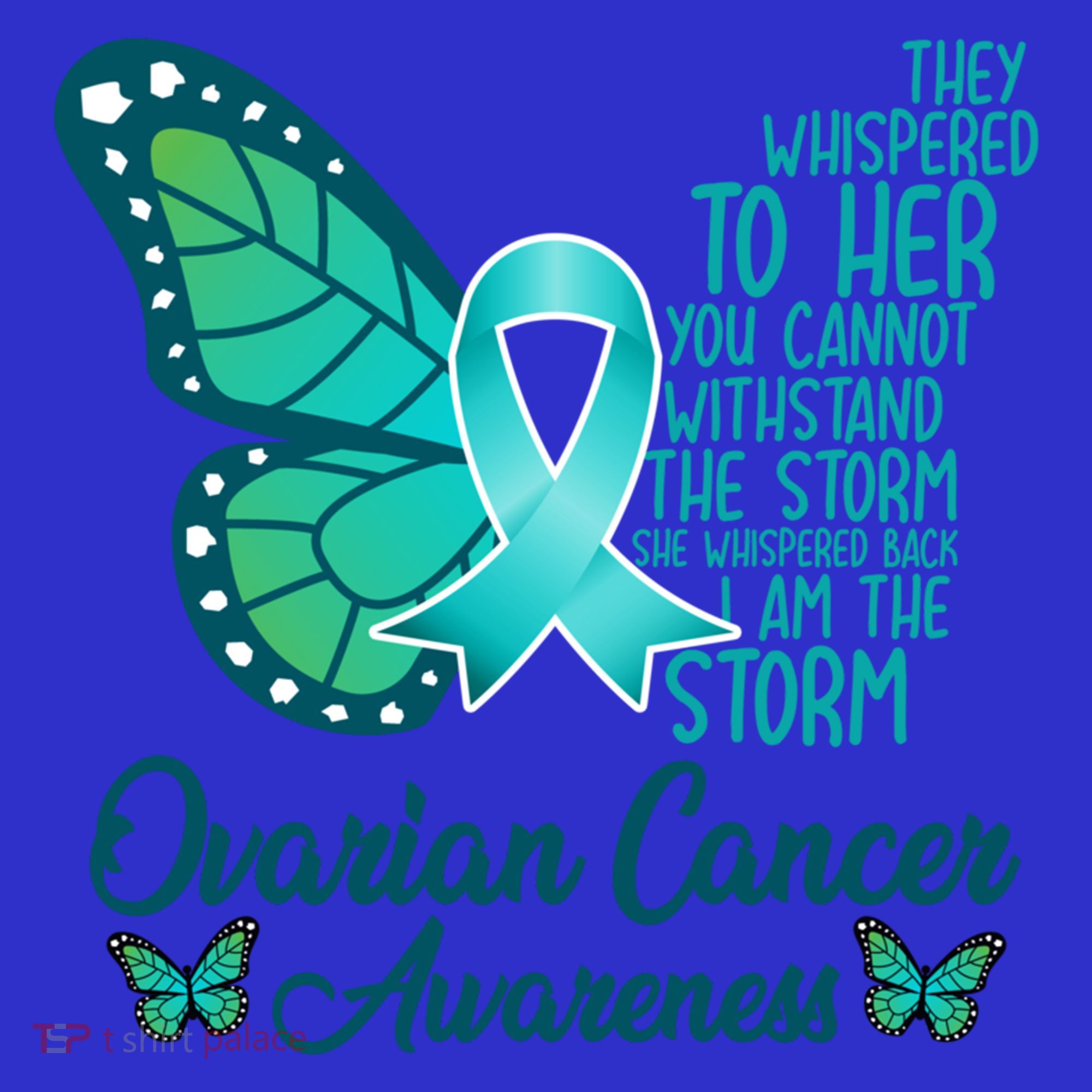 I Am The Storm Ovarian Cancer Awareness Teal Butterfly Cool Gift Sweatshirt