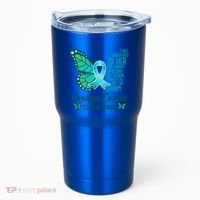 I Am The Storm Ovarian Cancer Awareness Teal Butterfly Cool Gift Tumbler thumb 0