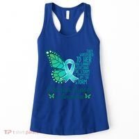 I Am The Storm Ovarian Cancer Awareness Teal Butterfly Cool Gift Women's Tank Top thumb 0