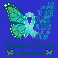 I Am The Storm Ovarian Cancer Awareness Teal Butterfly Cool Gift Baby Bodysuit thumb 2