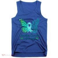 I Am The Storm Ovarian Cancer Awareness Teal Butterfly Cool Gift Tank Top thumb 0