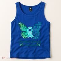 I Am The Storm Ovarian Cancer Awareness Teal Butterfly Cool Gift Tank Top thumb 2