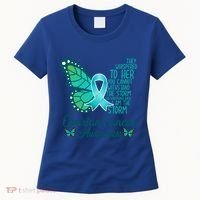 I Am The Storm Ovarian Cancer Awareness Teal Butterfly Cool Gift Women's T-Shirt thumb 0