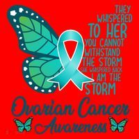 I Am The Storm Ovarian Cancer Awareness Teal Butterfly Cool Gift Santa Hat thumb 1