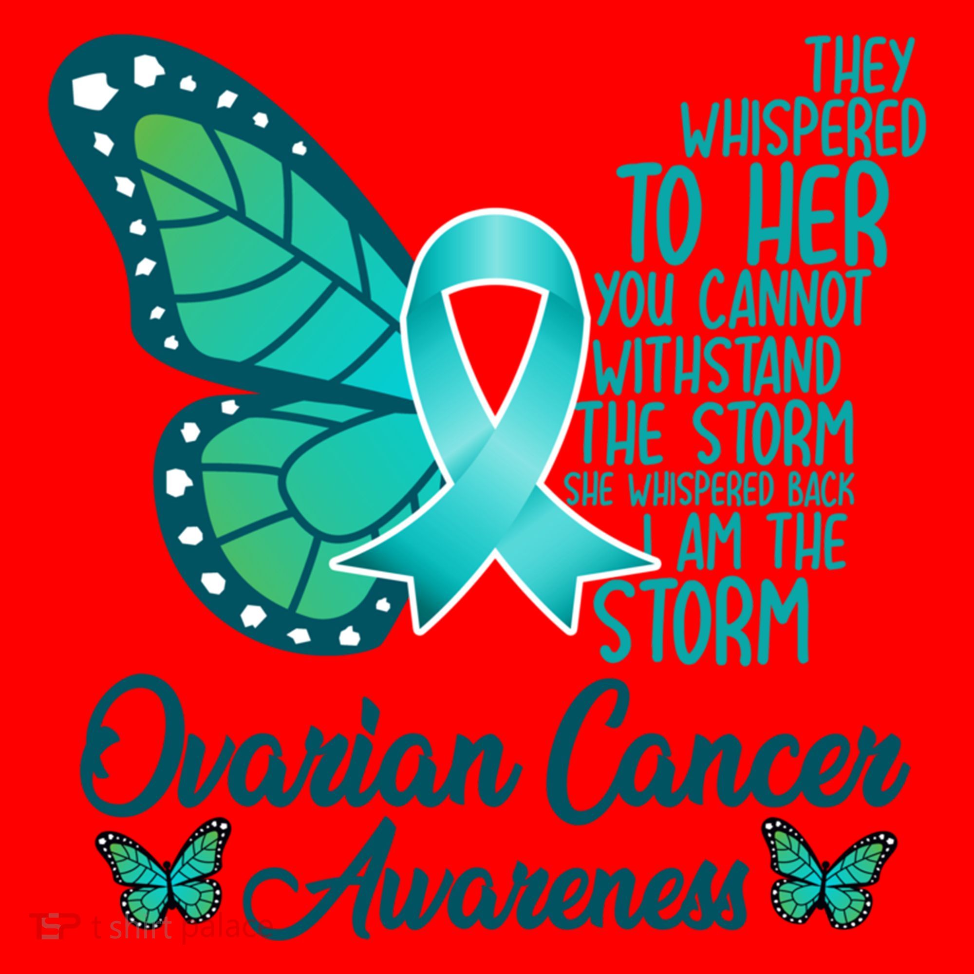 I Am The Storm Ovarian Cancer Awareness Teal Butterfly Cool Gift Santa Hat