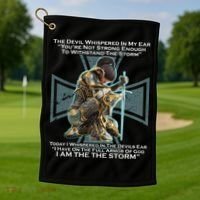 I Am The Storm Female Knight Warrioress Golf Towel thumb 1