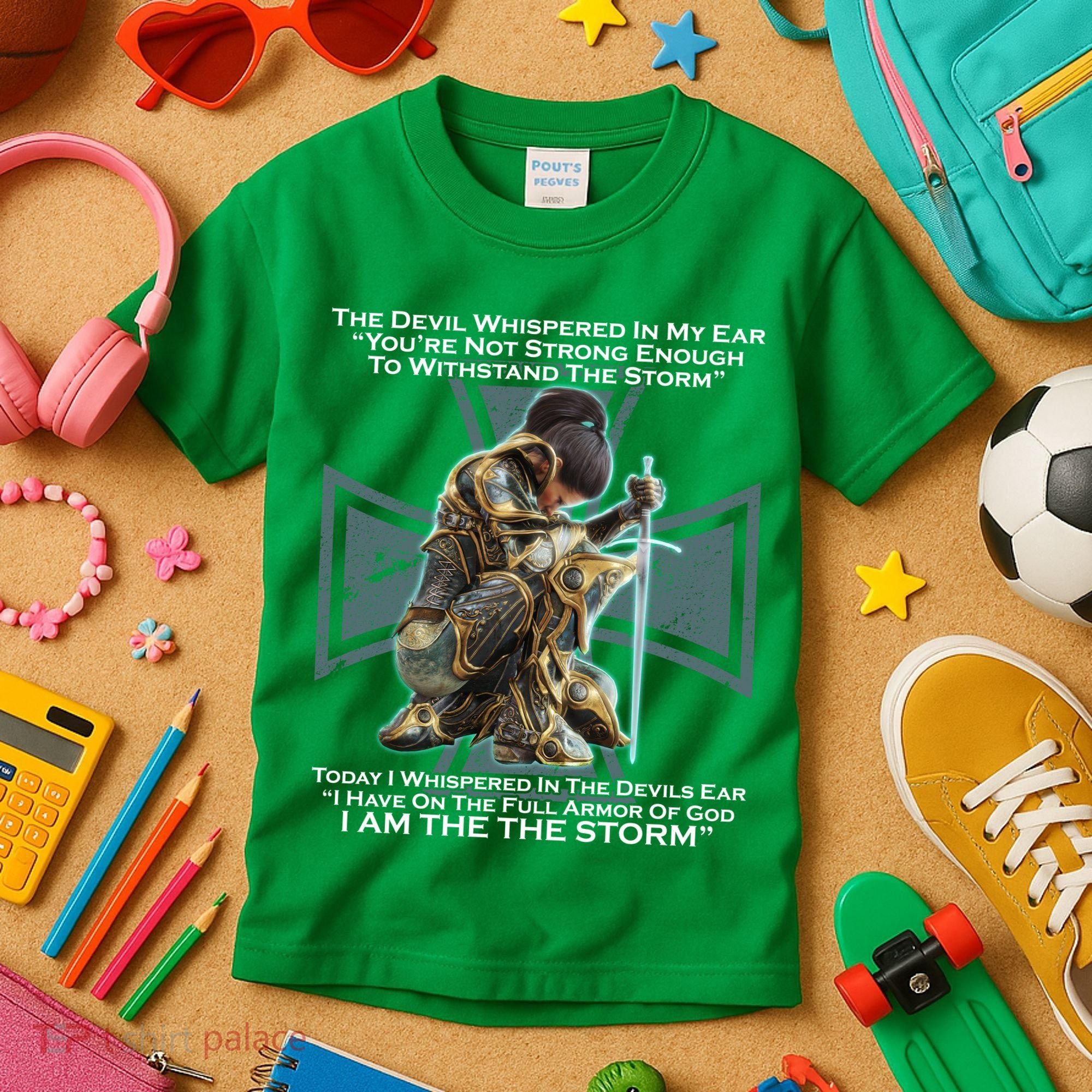 I Am The Storm Female Knight Warrioress Kids T-Shirt