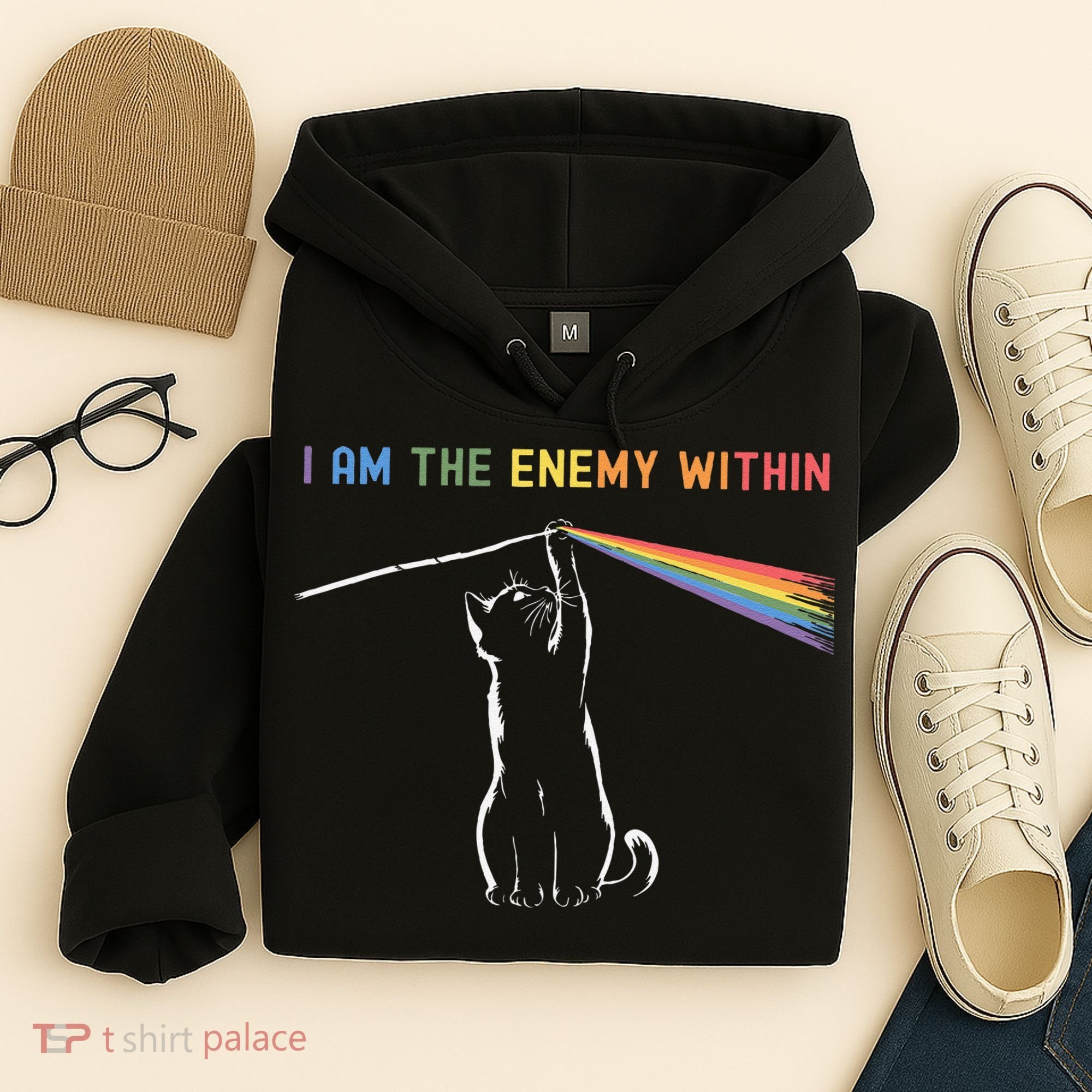 I Am The Enemy Within Kamala Harris Cat Lady Brighter Future Hoodie