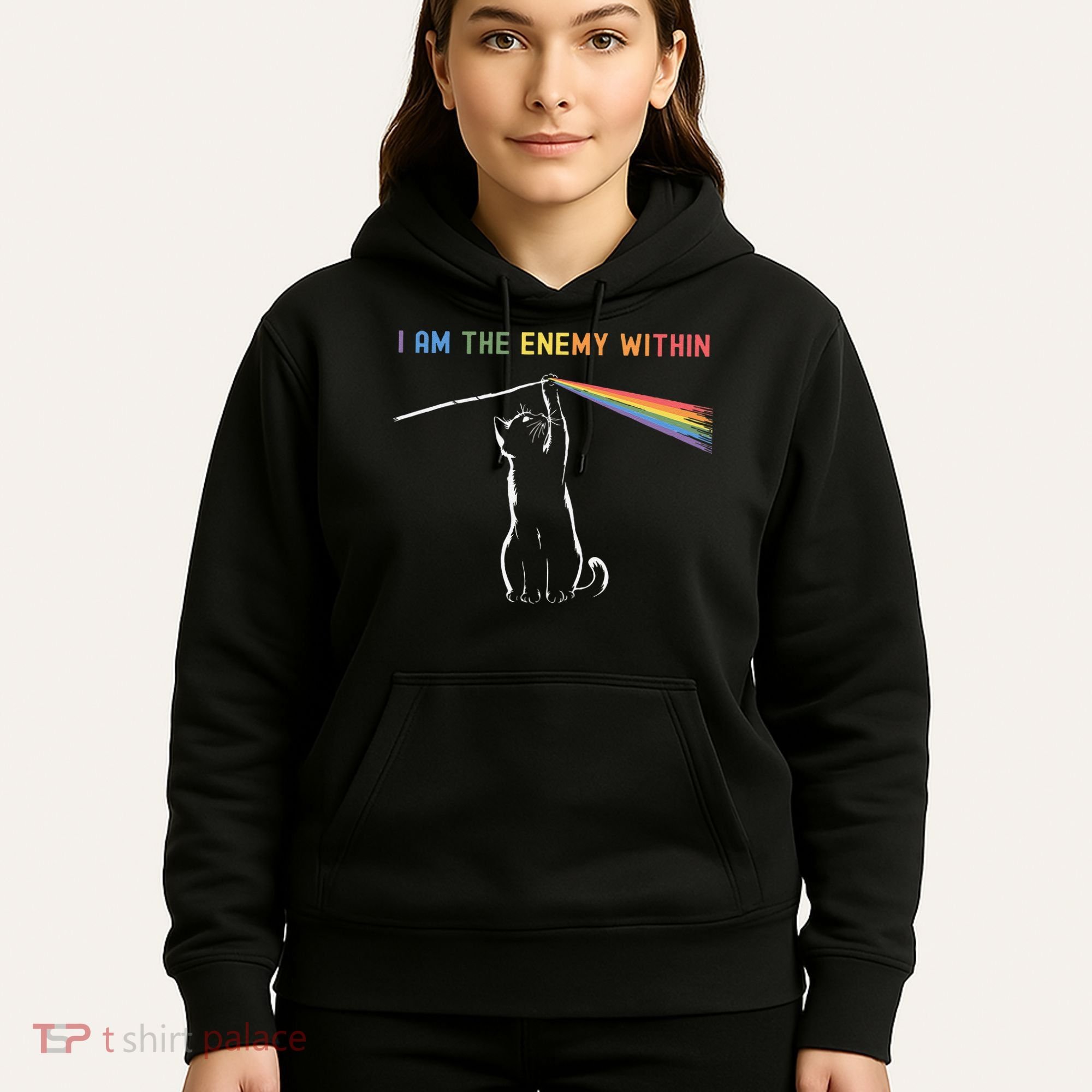 I Am The Enemy Within Kamala Harris Cat Lady Brighter Future Hoodie