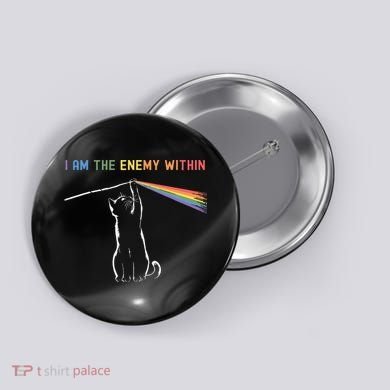 I Am The Enemy Within Kamala Harris Cat Lady Brighter Future Button