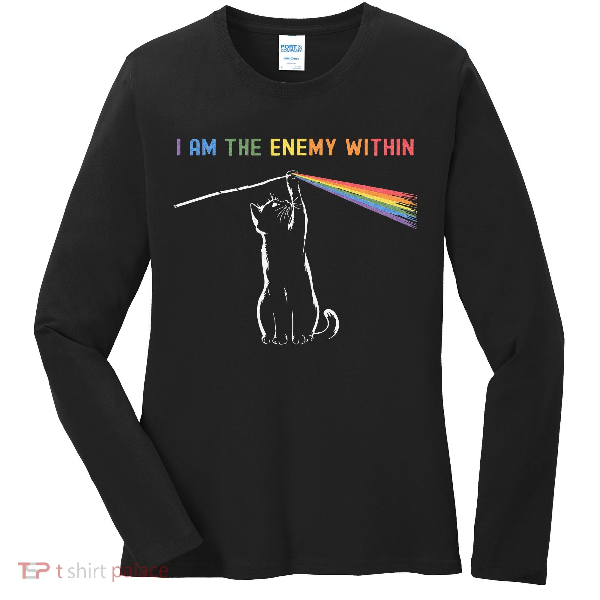 I Am The Enemy Within Kamala Harris Cat Lady Brighter Future Women's Long Sleeve Shirt