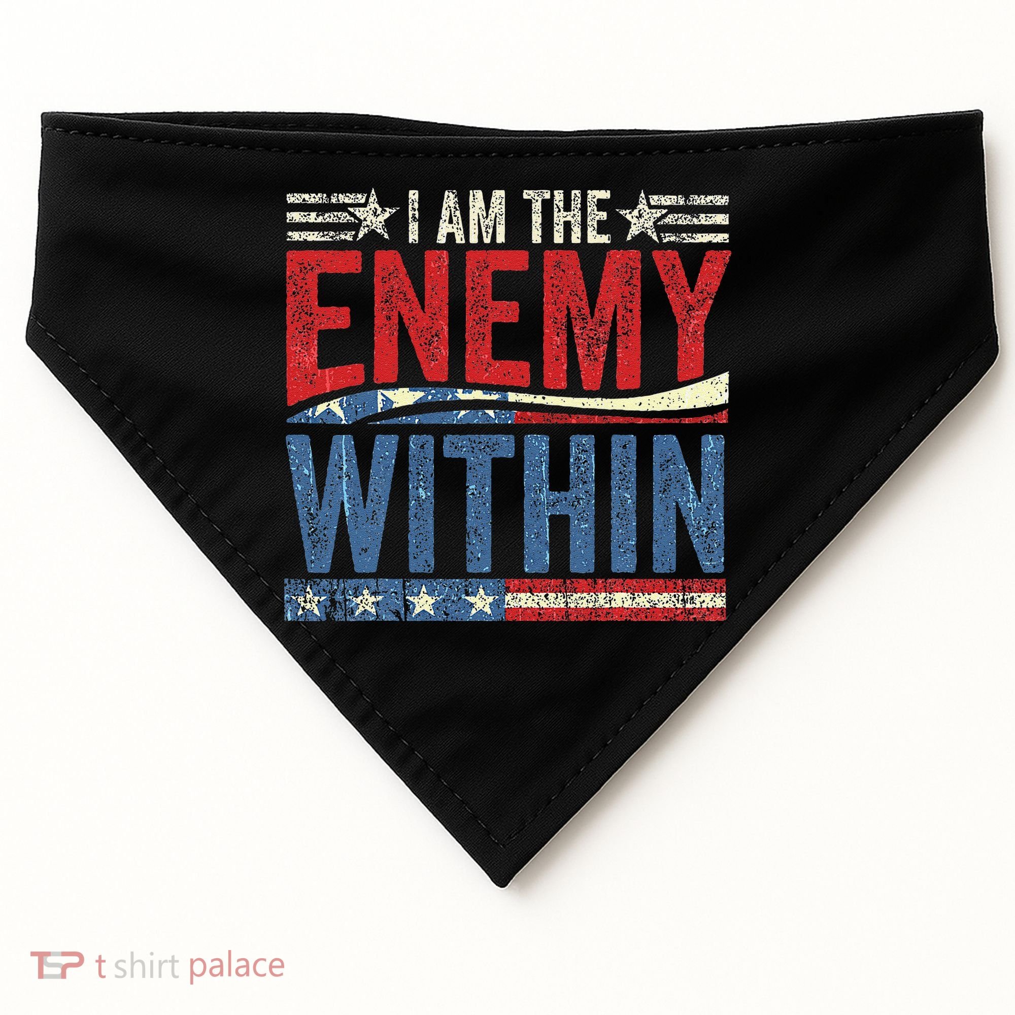 I Am The Enemy Within Pun USA-Made Doggie Bandana