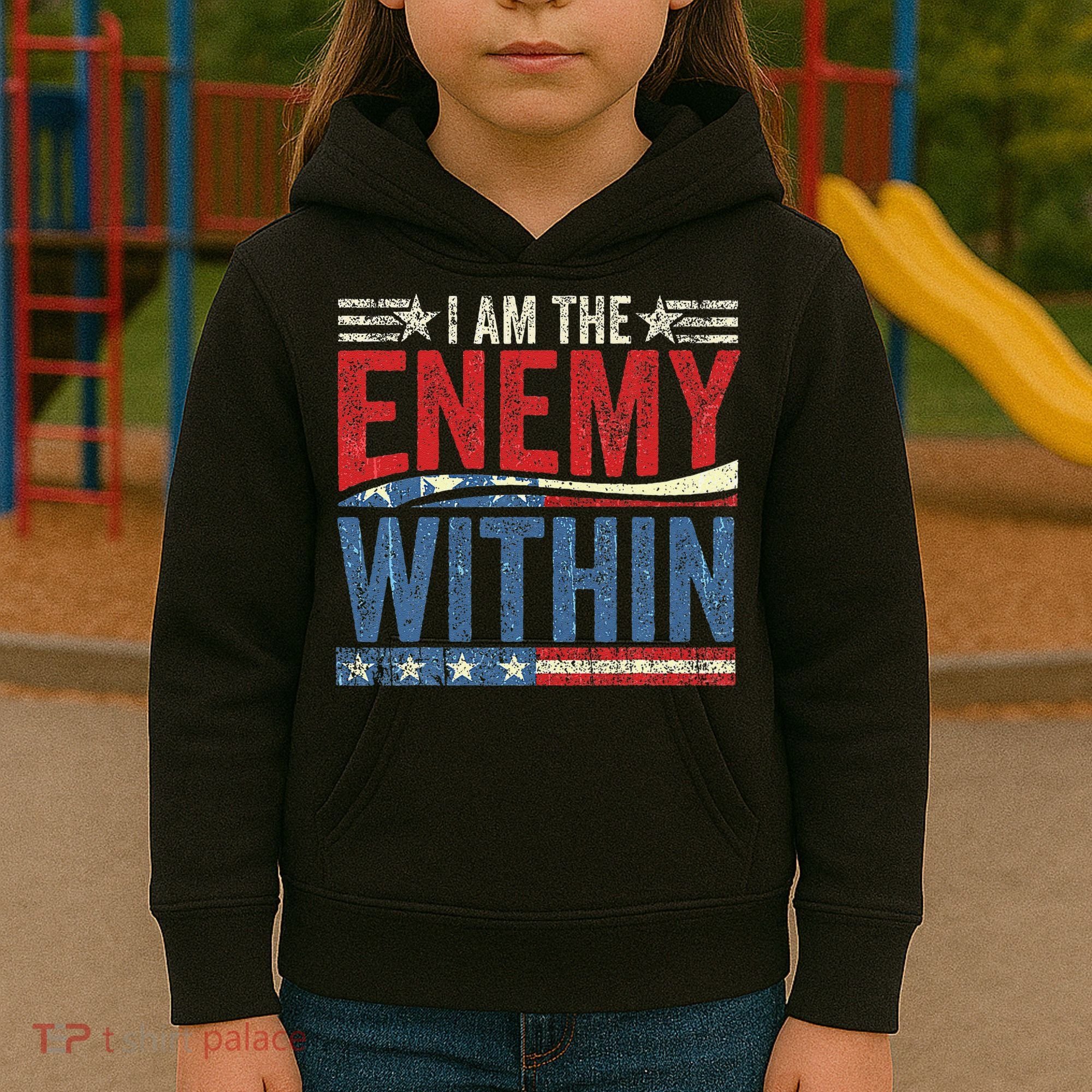 I Am The Enemy Within Pun Kids Hoodie