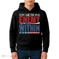 I Am The Enemy Within Pun Kids Hoodie thumb 4