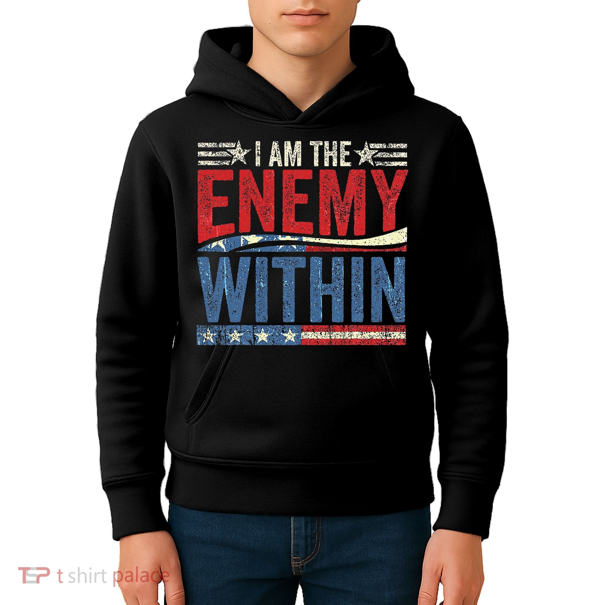 I Am The Enemy Within Pun Kids Hoodie