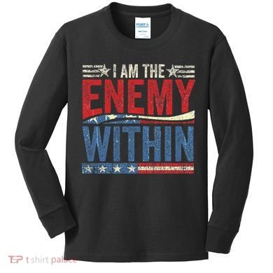 I Am The Enemy Within Pun Kids Long Sleeve Shirt