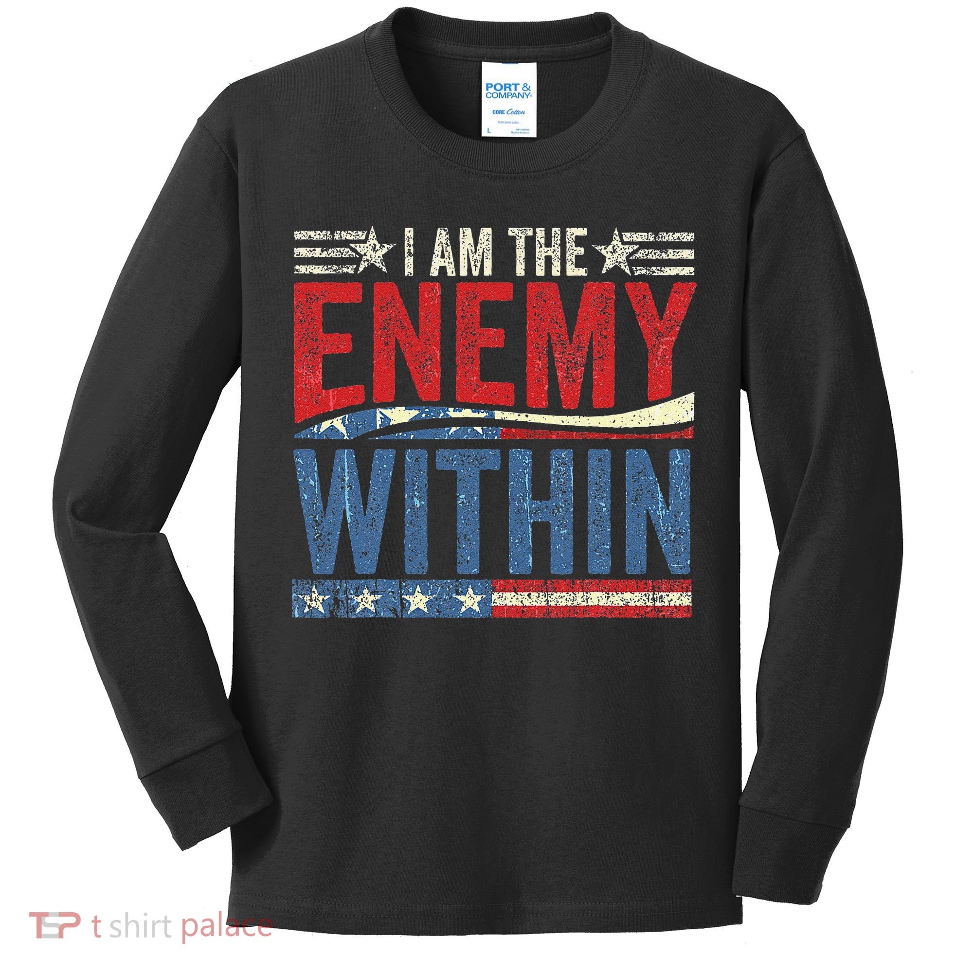 I Am The Enemy Within Pun Kids Long Sleeve Shirt