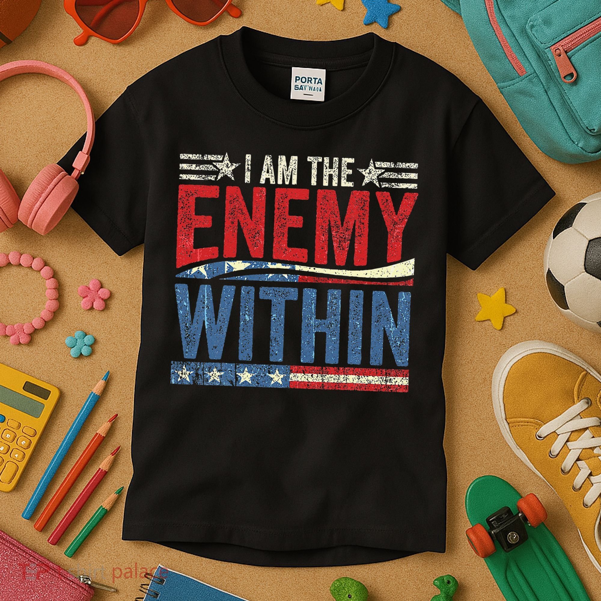 I Am The Enemy Within Pun Kids T-Shirt