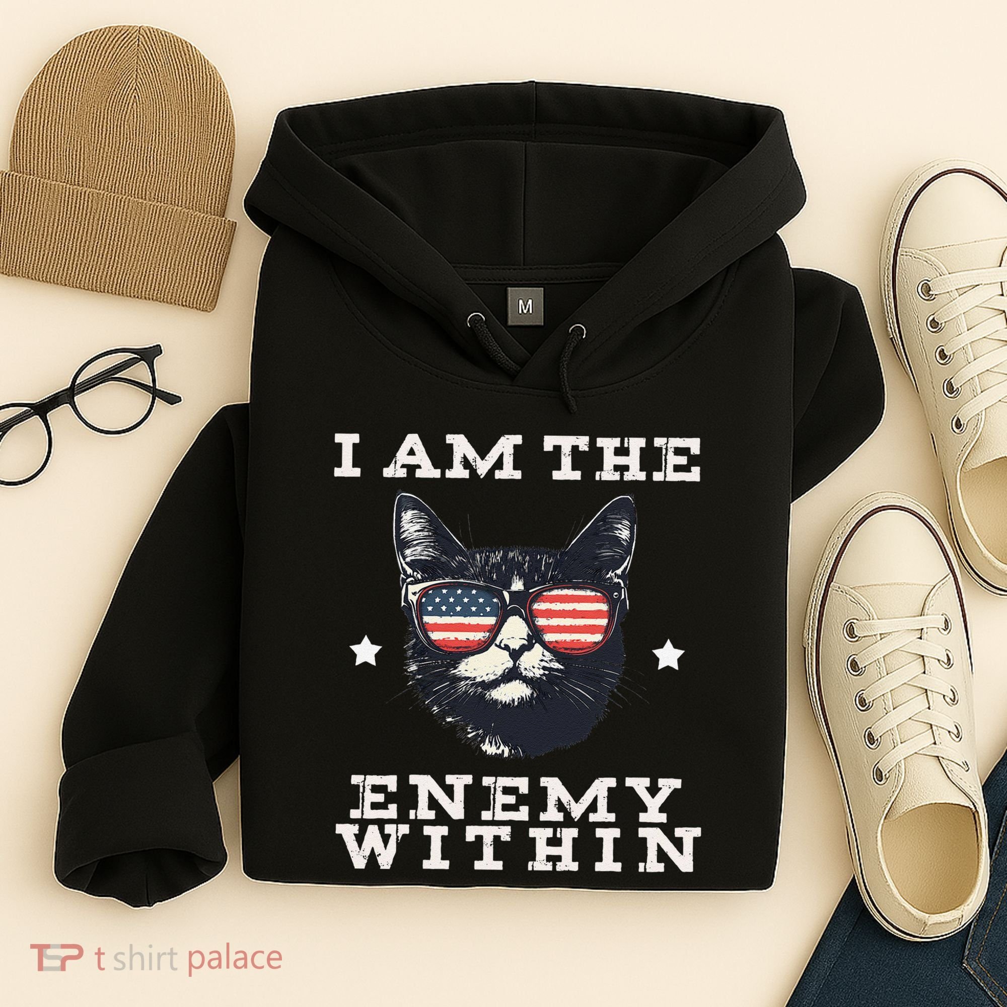 I Am The Enemy Within American Cat Hoodie