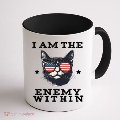 I Am The Enemy Within American Cat Coffee Mug back