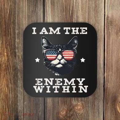 I Am The Enemy Within American Cat Coaster