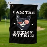 I Am The Enemy Within American Cat Golf Towel thumb 1