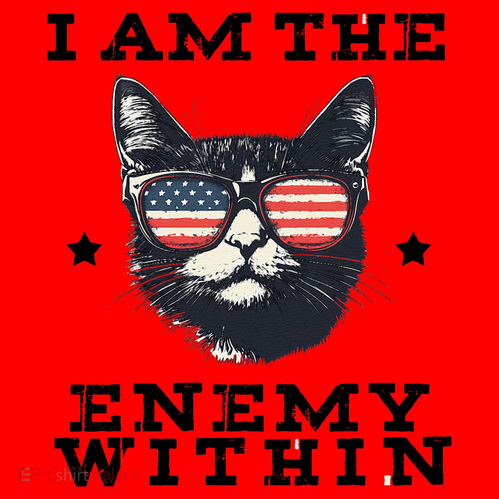 I Am The Enemy Within American Cat Santa Hat
