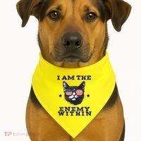I Am The Enemy Within American Cat USA-Made Doggie Bandana thumb 1