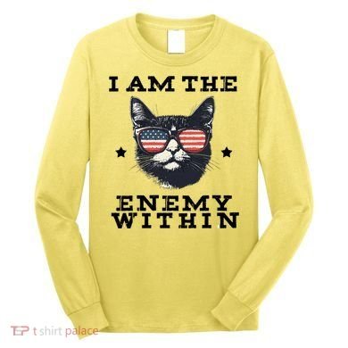 I Am The Enemy Within American Cat Long Sleeve Shirt