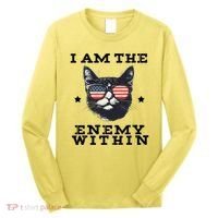 I Am The Enemy Within American Cat Long Sleeve Shirt thumb 0
