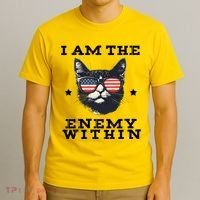 I Am The Enemy Within American Cat T-Shirt thumb 3