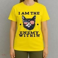 I Am The Enemy Within American Cat T-Shirt thumb 4