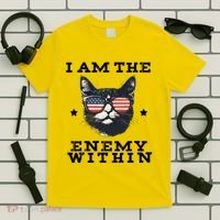 I Am The Enemy Within American Cat T-Shirt thumb 5