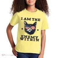 I Am The Enemy Within American Cat Kids T-Shirt thumb 2