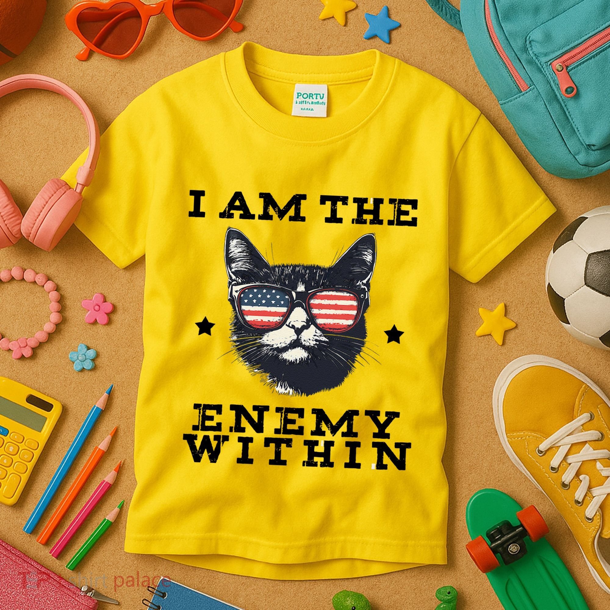 I Am The Enemy Within American Cat Kids T-Shirt
