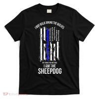 I Am The Sheepdog I Walk Among The Wolves Police T-Shirt thumb 0