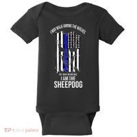 I Am The Sheepdog I Walk Among The Wolves Police Baby Bodysuit thumb 0