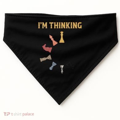 I Am Thinking Chess Pieces IM Thinking Chess Player Lover USA-Made Doggie Bandana