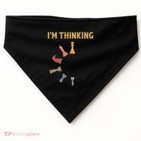 I Am Thinking Chess Pieces IM Thinking Chess Player Lover USA-Made Doggie Bandana thumb 0