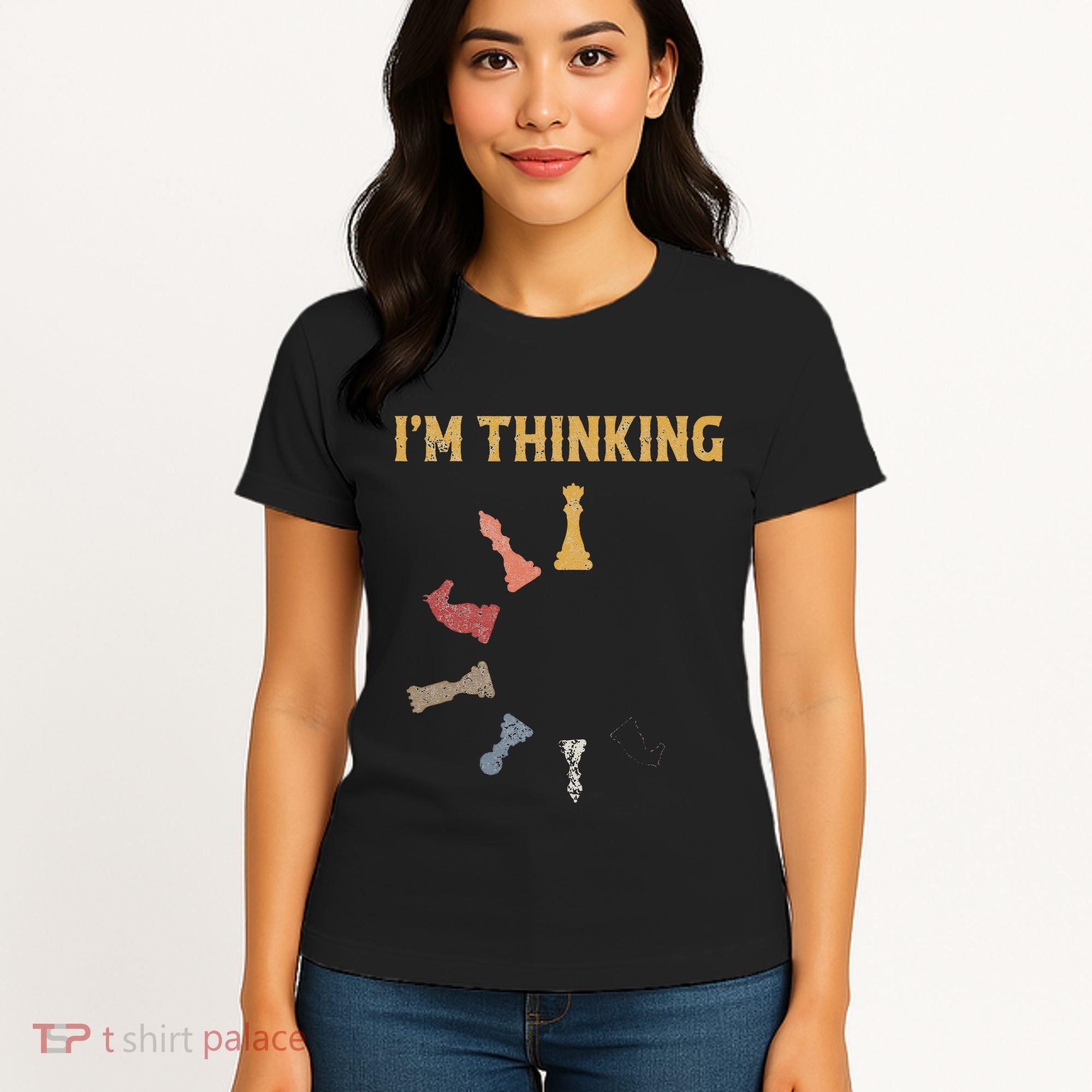 I Am Thinking Chess Pieces IM Thinking Chess Player Lover Women's T-Shirt