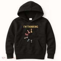 I Am Thinking Chess Pieces IM Thinking Chess Player Lover Kids Hoodie thumb 0