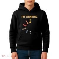 I Am Thinking Chess Pieces IM Thinking Chess Player Lover Kids Hoodie thumb 4
