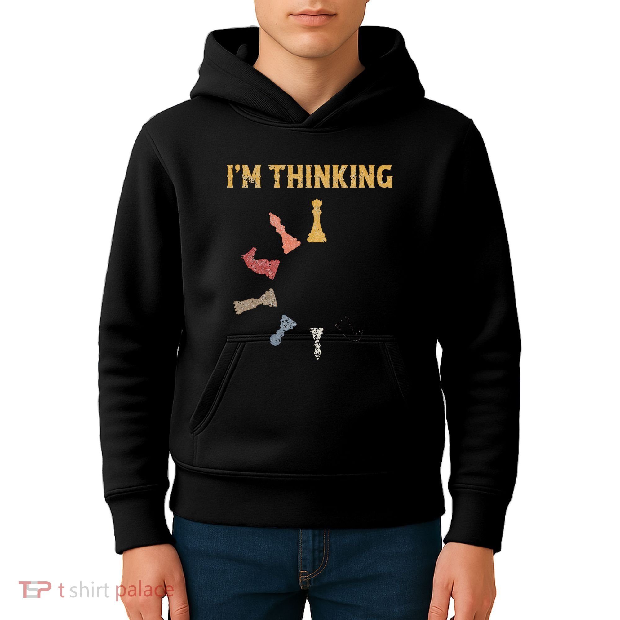 I Am Thinking Chess Pieces IM Thinking Chess Player Lover Kids Hoodie